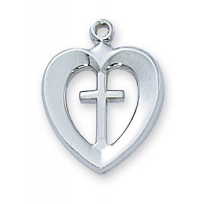 Sterling Heart/Cross 18 Inch Serpentine Necklace Chain & Gift Box - 735365123285 - L419