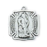 Sterling Silver Saint Florian 18 inch Necklace Chain & Gift Box