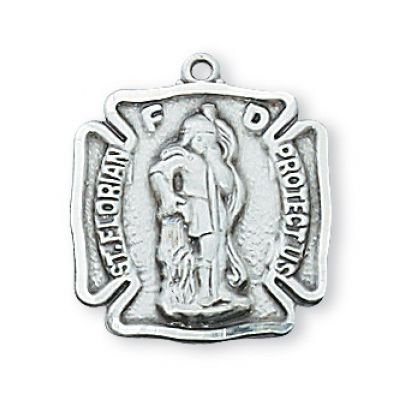 Sterling Silver Saint Florian 18 inch Necklace Chain & Gift Box - 735365123360 - L424