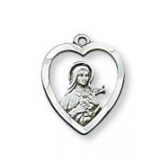 Sterling Silver Saint Therese 18 inch Serpentine Necklace Chain