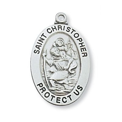 Sterling Silver Saint Christopher Metal 20 inch Necklace Chain - 735365140756 - L461CH