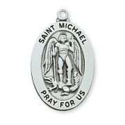 Sterling Silver Saint Michael 20 inch Chain & Gift Box