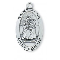 Sterling Silver Saint Anne 18 Necklace Chain & Gift Box