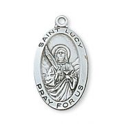Sterling Silver Saint Lucy 18 Necklace Chain & Gift Box
