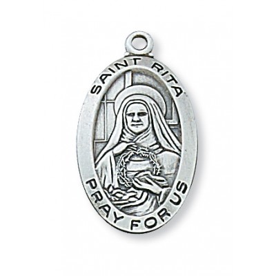 Sterling Silver Saint Rita 18 inch Necklace Chain & Gift Box - 735365269211 - L500RT