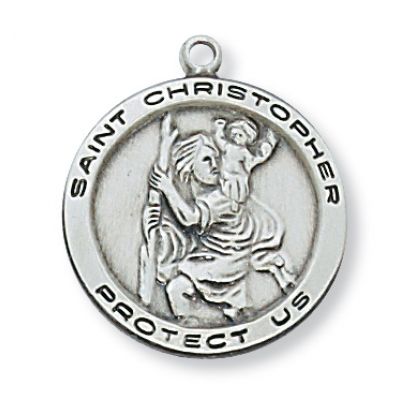 Sterling Silver Saint Christopher 18 inch Necklace Chain & Gift Box - 735365193363 - L515CH