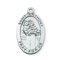Sterling Silver Saint Anthony 24 inch Necklace Chain & Gift Box
