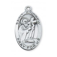 Sterling Silver Saint Andrew 24 inch Necklace Chain & Gift Box