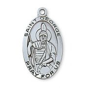 Sterling Silver Saint George 24 inch Necklace Chain & Gift Box