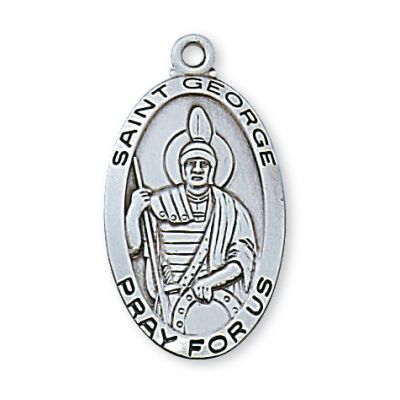 Sterling Silver Saint George 24 inch Necklace Chain & Gift Box - 735365269259 - L550GE