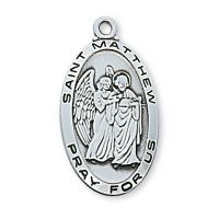 Sterling Silver Saint Matthew 24 inch Necklace Chain & Gift Box