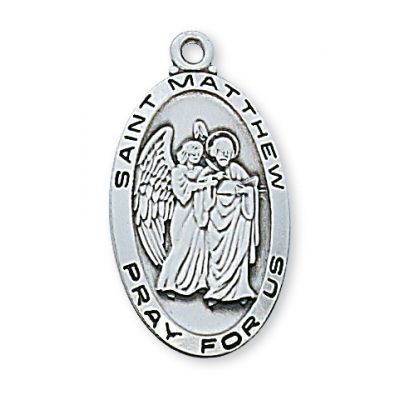 Sterling Silver Saint Matthew 24 inch Necklace Chain & Gift Box - 735365225958 - L550MW