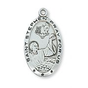 Sterling Silver Saint Stephen 24 inch Necklace Chain & Gift Box