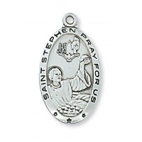 Sterling Silver Saint Stephen 24 inch Necklace Chain & Gift Box