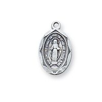Sterling Silver Baby Oval Miraculous Medal 13" Chain/Gift Box