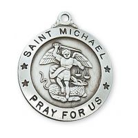 Sterling Silver Saint Michael 24 Chain & Gift Box
