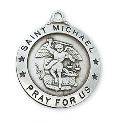 Sterling Silver Saint Michael 24 Chain & Gift Box - 735365504183 - L575MK