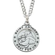 Sterling Silver Saint Anthony 20 inch Necklace Chain & Gift Box