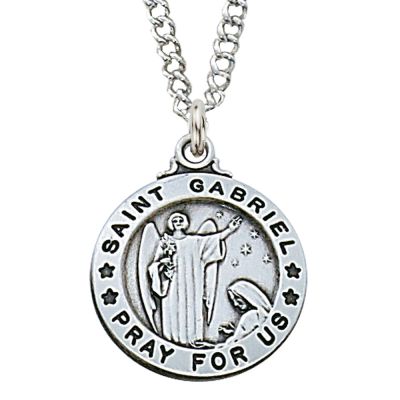 Sterling Silver Saint Gabriel 20 inch Necklace Chain & Gift Box - 735365457267 - L600GB
