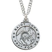 Sterling Silver Saint John The Evangelist 20 inch Necklace Chain