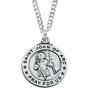 Sterling Silver Saint Joan Of Arc 20 inch Necklace Chain & Gift Box