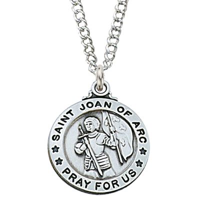 Sterling Silver Saint Joan Of Arc 20 inch Necklace Chain & Gift Box - 735365462025 - L600JOA