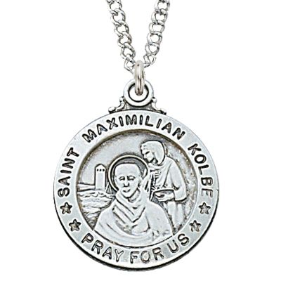 Sterling Silver Saint Maximilian Kolbe 20 inch Necklace Chain & Box - 735365478347 - L600MX
