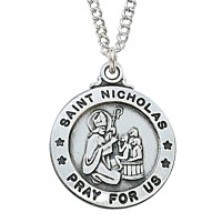 Sterling Silver Saint Nicholas 20 inch Necklace Chain & Gift Box