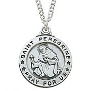 Sterling Silver Saint Peregrine 20 inch Necklace Chain & Gift Box