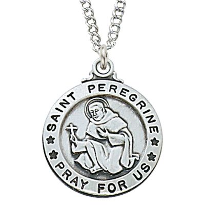 Sterling Silver Saint Peregrine 20 inch Necklace Chain & Gift Box - 735365462100 - L600PE