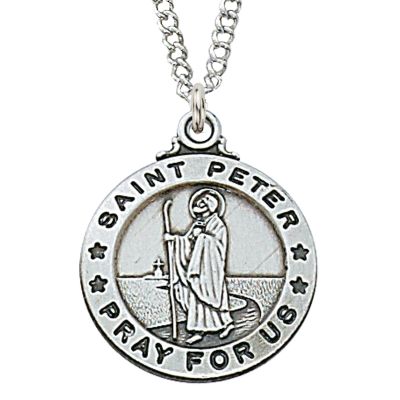 Sterling Silver Saint Peter 20 inch Necklace Chain & Gift Box - 735365457304 - L600PTR