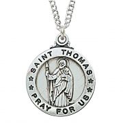 Sterling Silver Saint Thomas Apostle 20 Inch Necklace Chain/Gift Box
