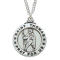 Sterling Silver Saint Thomas Apostle 20 Inch Necklace Chain/Gift Box