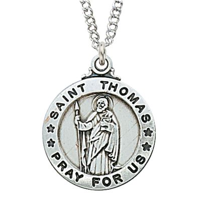 Sterling Silver Saint Thomas Apostle 20 Inch Necklace Chain/Gift Box - 735365457328 - L600TA