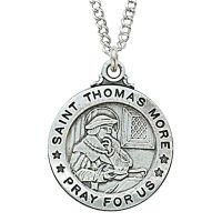 Sterling Silver Saint Thomas More 20 inch Necklace Chain & Gift Box