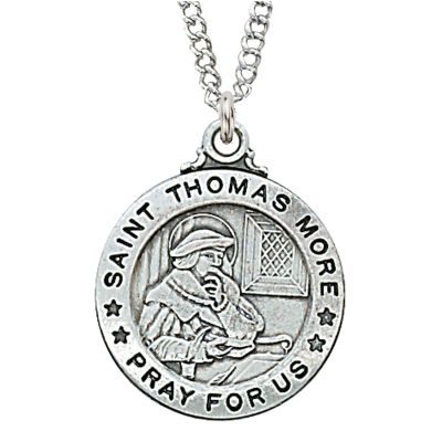 Sterling Silver Saint Thomas More 20 inch Necklace Chain & Gift Box - 735365462216 - L600TM