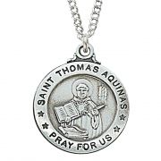Sterling Silver Saint Thomas Aquinas 20 Inch Necklace Chain/Gift Box