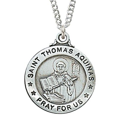 Sterling Silver Saint Thomas Aquinas 20 Inch Necklace Chain/Gift Box - 735365462384 - L600TQ