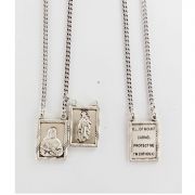 Sterling Silver 2pc Scapular 30 inch Necklace Chain & Gift Boxox