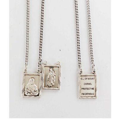 Sterling Silver 2pc Scapular 30 inch Necklace Chain & Gift Boxox - 735365598793 - L612