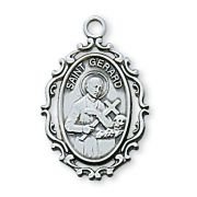 Sterling Silver Saint Gerard 18 inch Necklace Chain & Gift Box