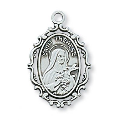 Sterling Silver Saint Therese Little Flower 18 inch Necklace Chain - 735365632916 - L621TF