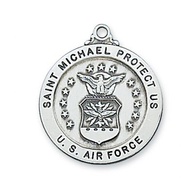 Sterling Silver Air Force Service Medal 24 inch Chain Necklace - 735365491049 - L650AF