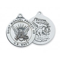 Sterling Silver Navy Service Pendant 24" Chain