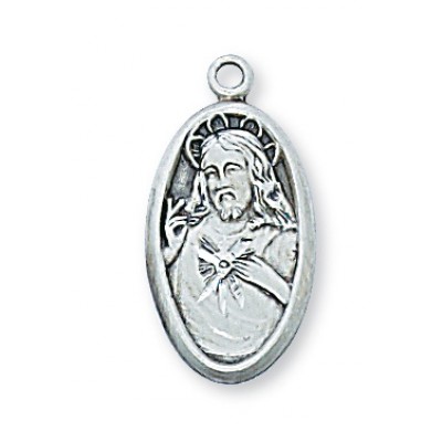 Sterling Silver Scapular Medal 18 inch Necklace Chain & Gift Box - 735365124350 - L66SC