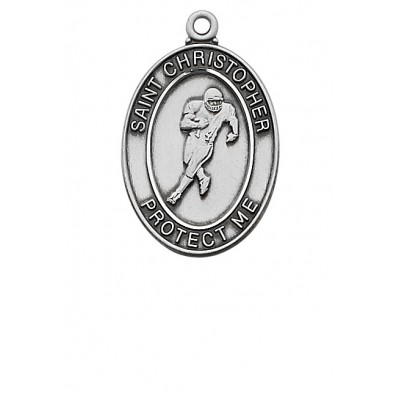 Sterling Silver Football Medal 24 inch Necklace Chain & Gift Box - 735365193806 - L675FT