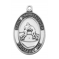 Pewter Oval Wrestling Medal