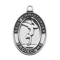 Pewter Girl Cheerleading Medal With 18" Silver Tone Chain 2Pk