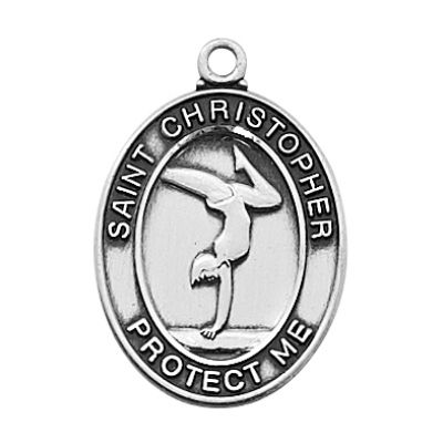 Pewter Girls Gymnastics Medal w/18 inch Silver Tone Chain Necklace 2Pk - 735365416783 - D676GY