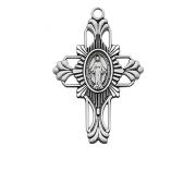 Sterling Silver Miraculous Cross 20 inch Necklace Chain & Gift Box